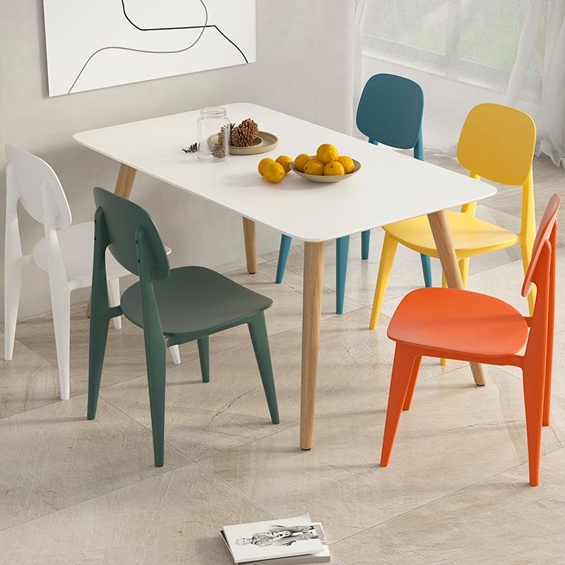 Modern Plastic Chair Open Back Dining Side Furniture in Matte Finish for Kitchen