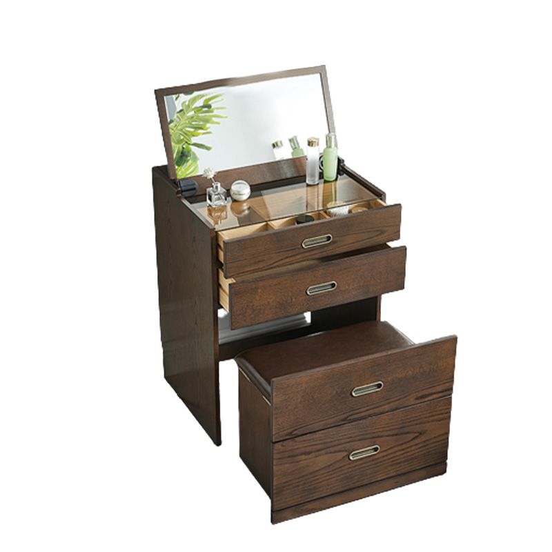 Traditions With Drawer Oak Mirror With Stool Vanity Dressing Table