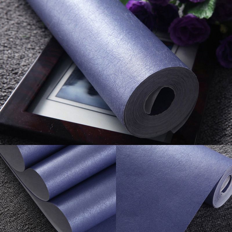 Dark Color Plain Wallpaper Roll Water Resistant Simplicity Living Room Wall Covering