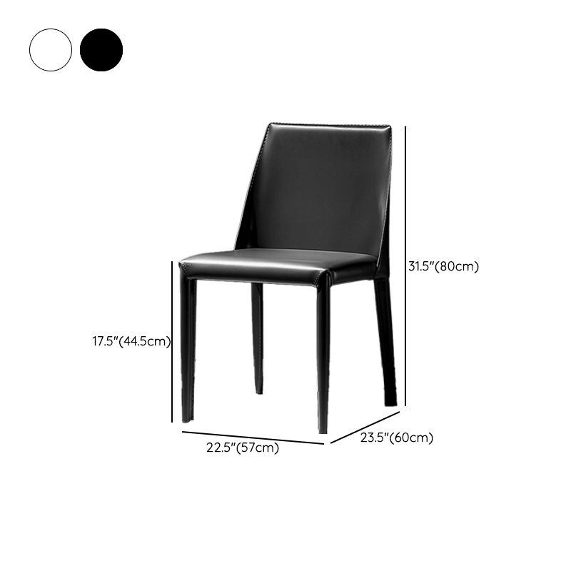 Modern Simple Side Chair Faux Leather Side Dining Chair for Living Room