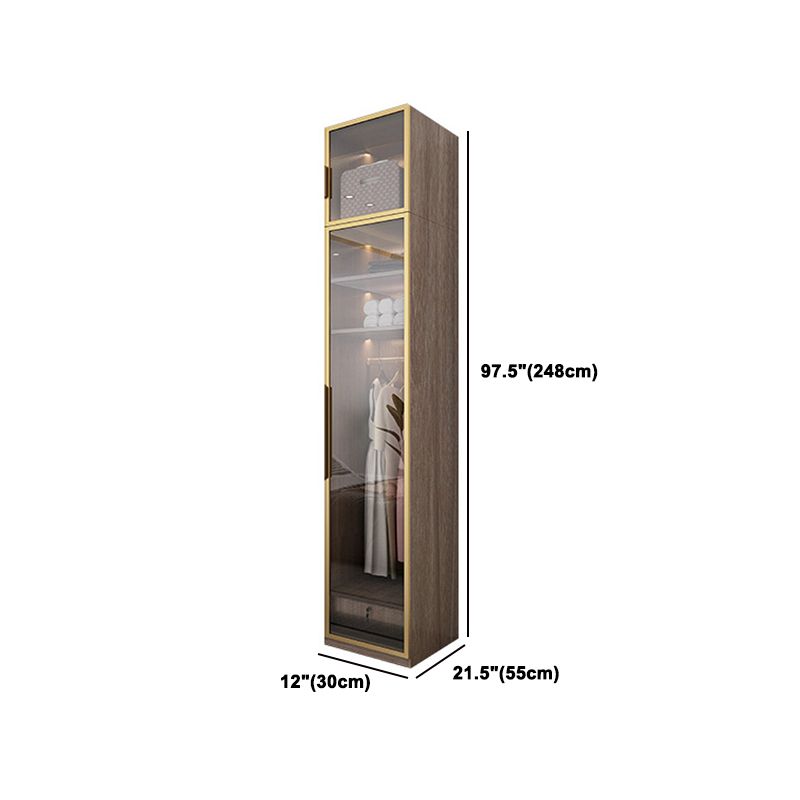 Contemporary Style Wardrobe Natural Colour Wooden Wardrobe Closet