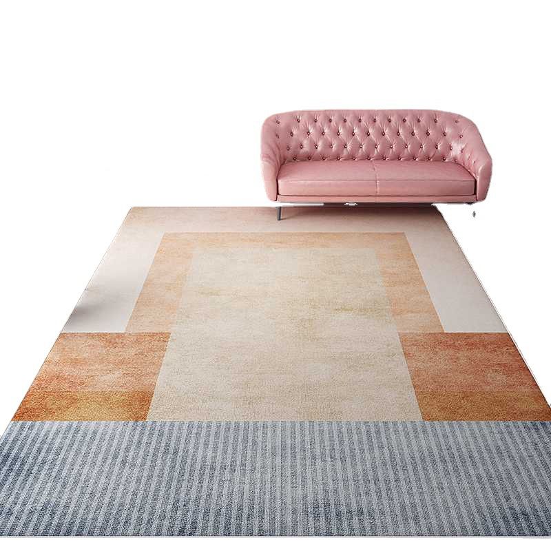 Alfombra de alfombra nórdica de naranja para la alfombra de color de color poliéster para la alfombra lavable para sala de estar
