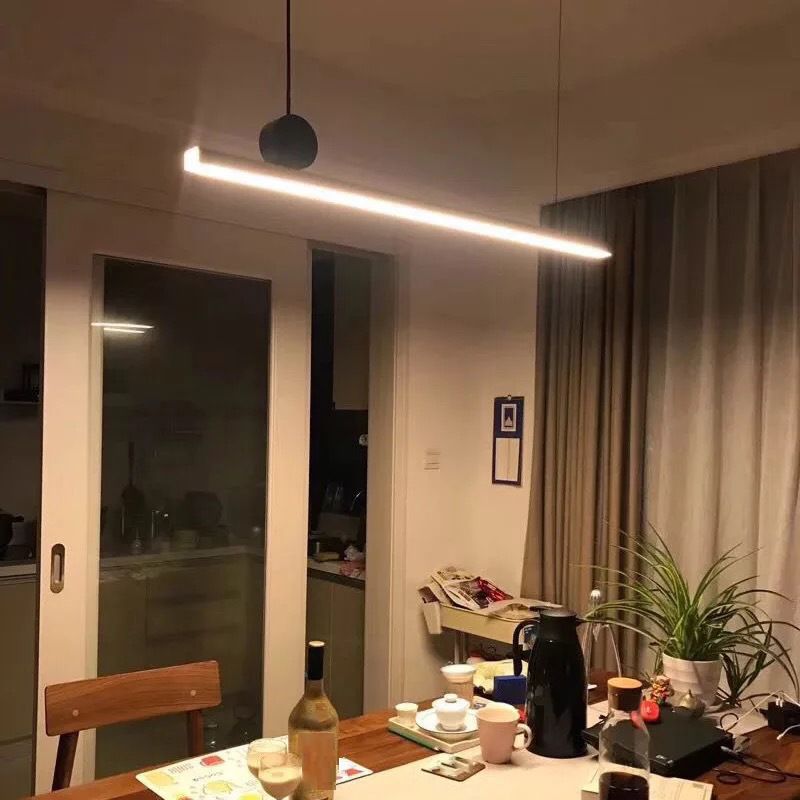 LED Island Light Gold Island Hanging Light with Acrylic Shade for Dining Room
