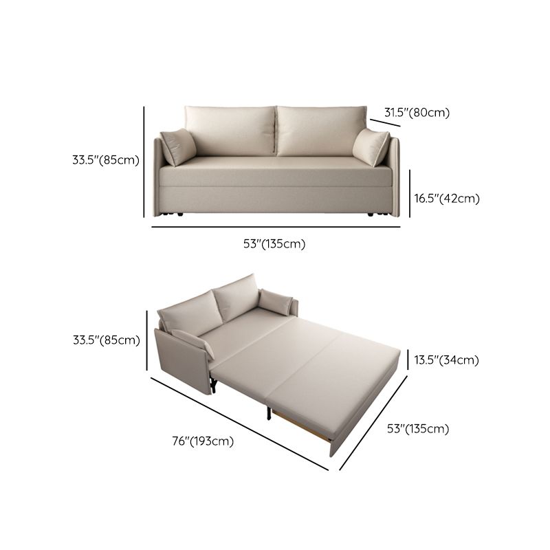 Contemporary Sofa Futon Bonded Leather Futon Sleeper Sofa with Storage
