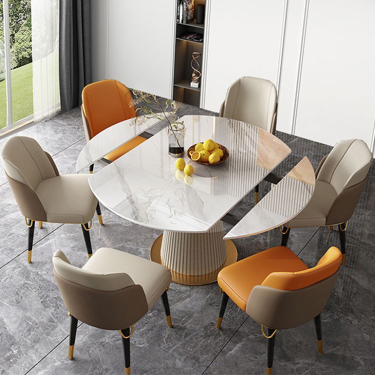 Nordic Glam Sintered Stone Dining Table Set 1/4/5/7 Pieces Dining Set for Kitchen