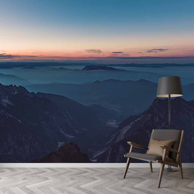 Photography Environment Friendly Mural Wallpaper Mountain Range Indoor Wall Mural