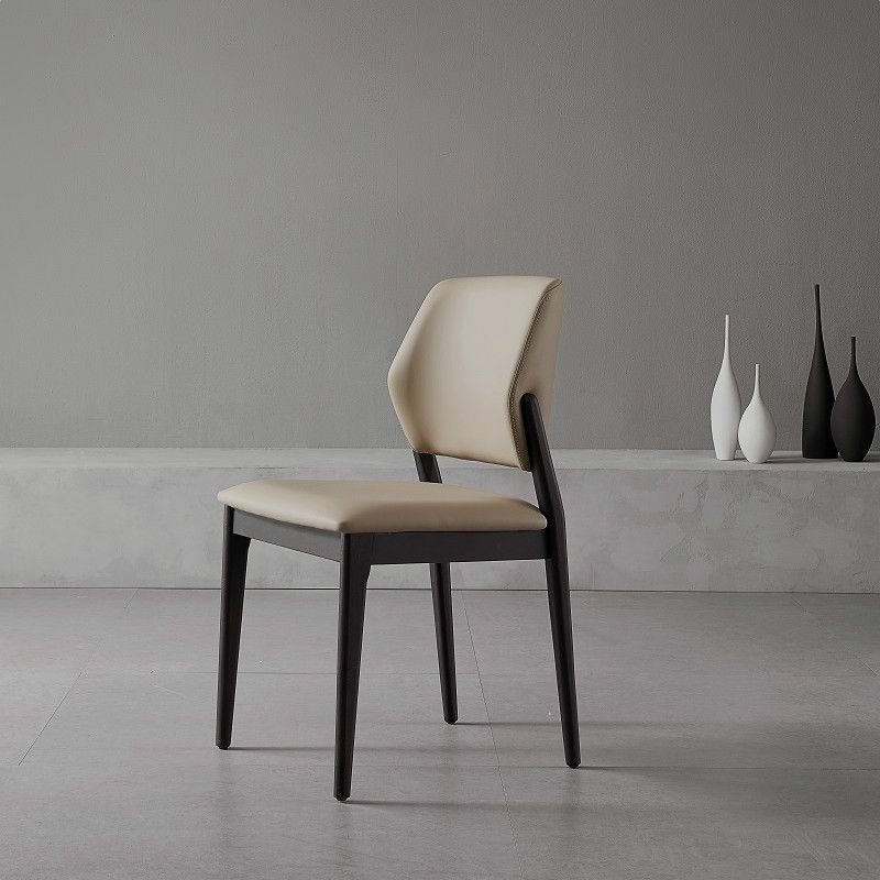 Contemporary Style Side Chair Wood Open Back Dining Room Chair for Brasserie
