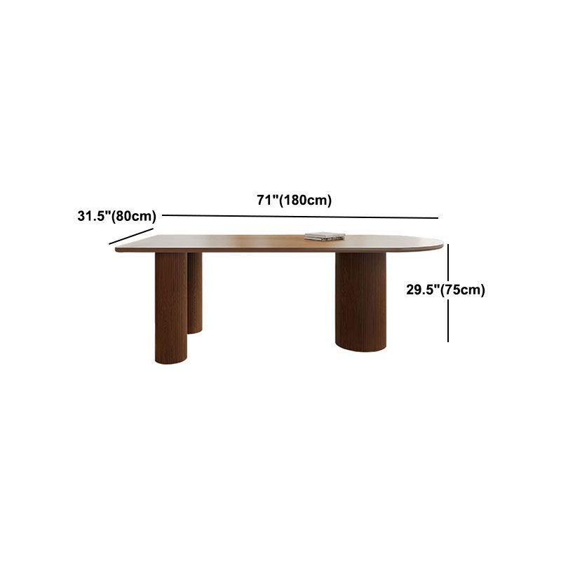 Solid Wood Top Dining Table Modern Dining Table with 4 Pine Wood Legs