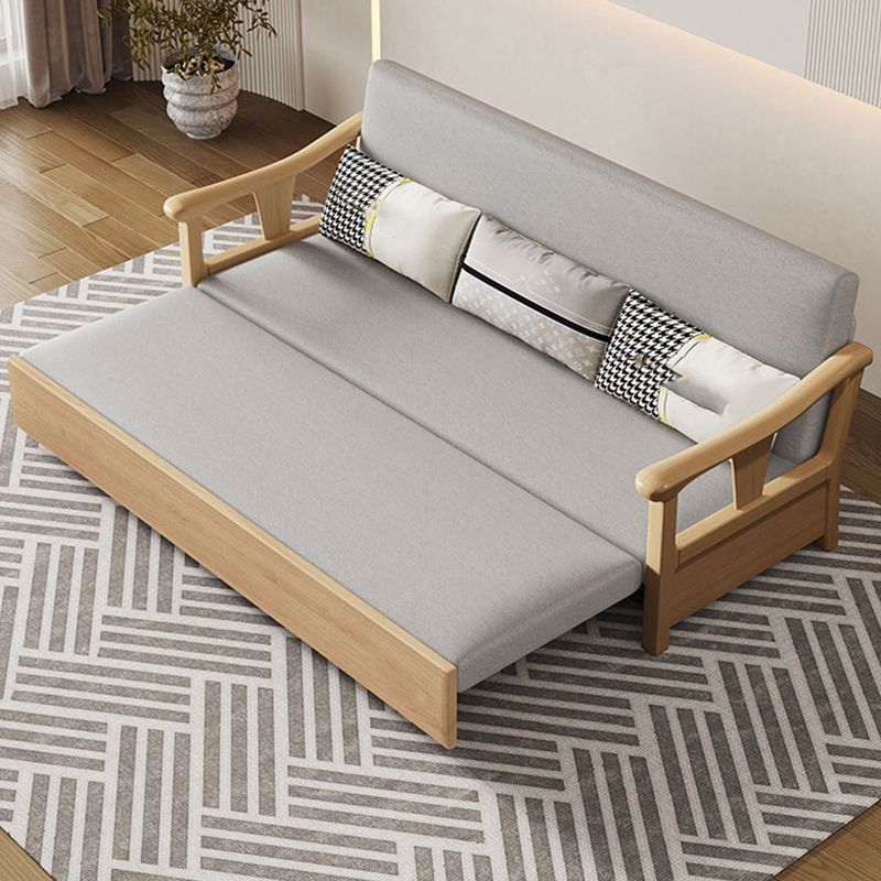 Contemporary Foldable Futon Sleeper Sofa Square Arms Futon and Mattress