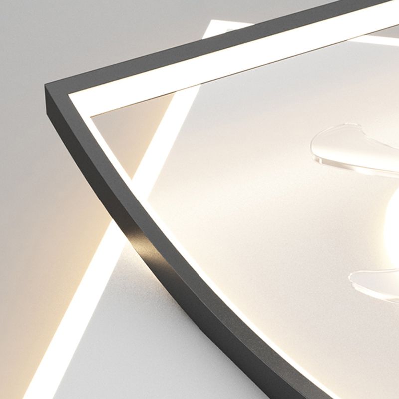 Modern Geometry Shape Ceiling Fan Lamps Metal 3 Light Ceiling Fan Lighting for Bedroom