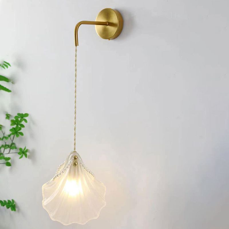 Contemporary Glass Wall Mounted Lighting 1-Light Wall Lamp for Bedroom