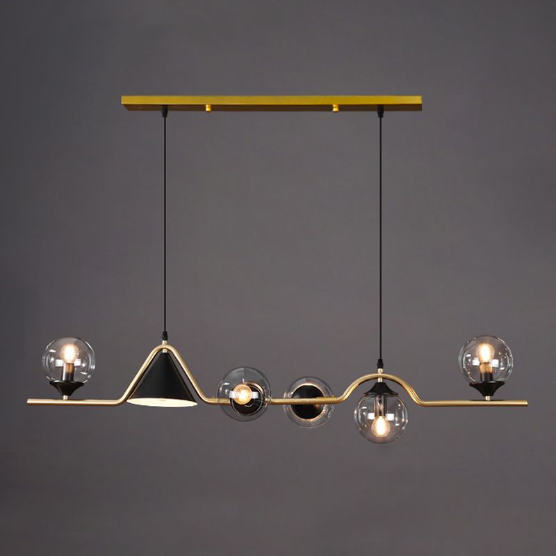 Contemporary Style Spherical Hanging Pendant Lights Glass Island Lights
