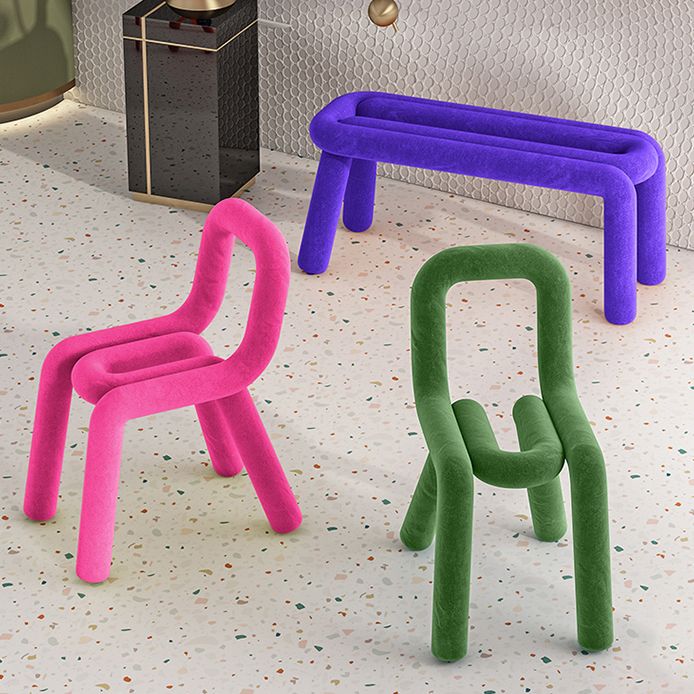 Modern Style Upholstered Dining Chair Open Back Dining Side Chair