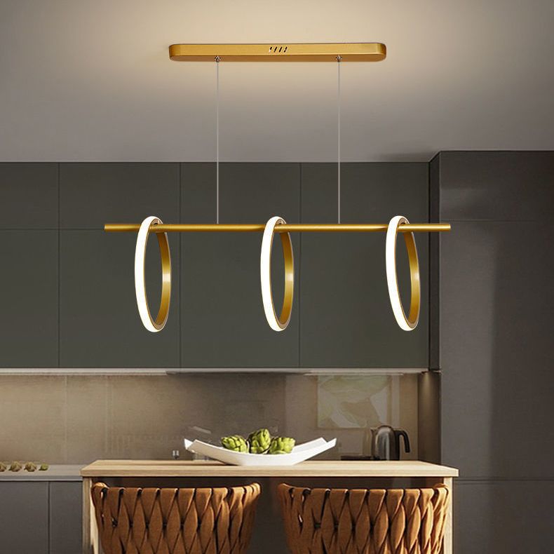 Geometric Island Lighting Modern Metal 3 Light Island Pendant Lights for Kitchen