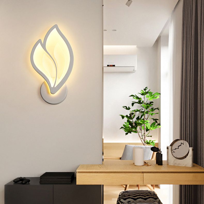 Lámpara de pared LED blanca acrílica en un estilo creativo moderno apliques de pared de hierro forjado para espacios interiores