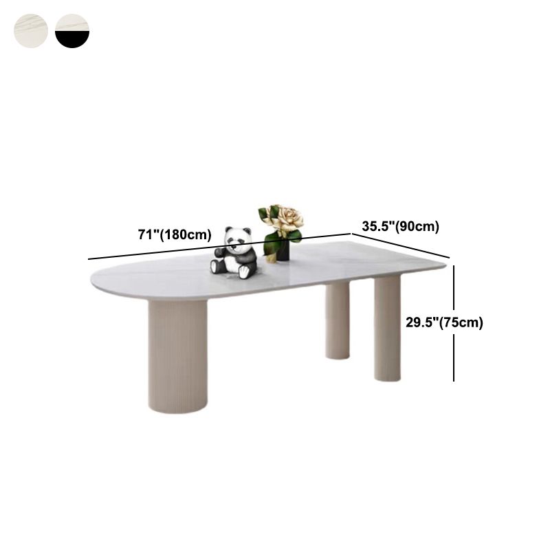 Stone Top Dining Table Contemporary Dining Table with 3 Legs