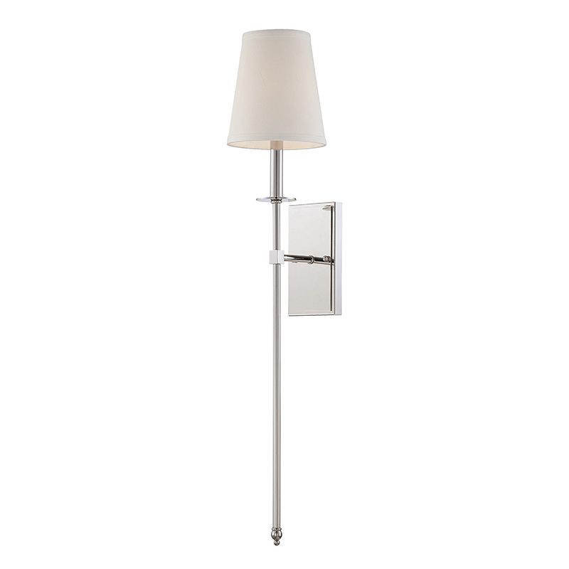 Modern Iron Vanity Light Cylinder Shape with Fabric Shade for Shower Room
