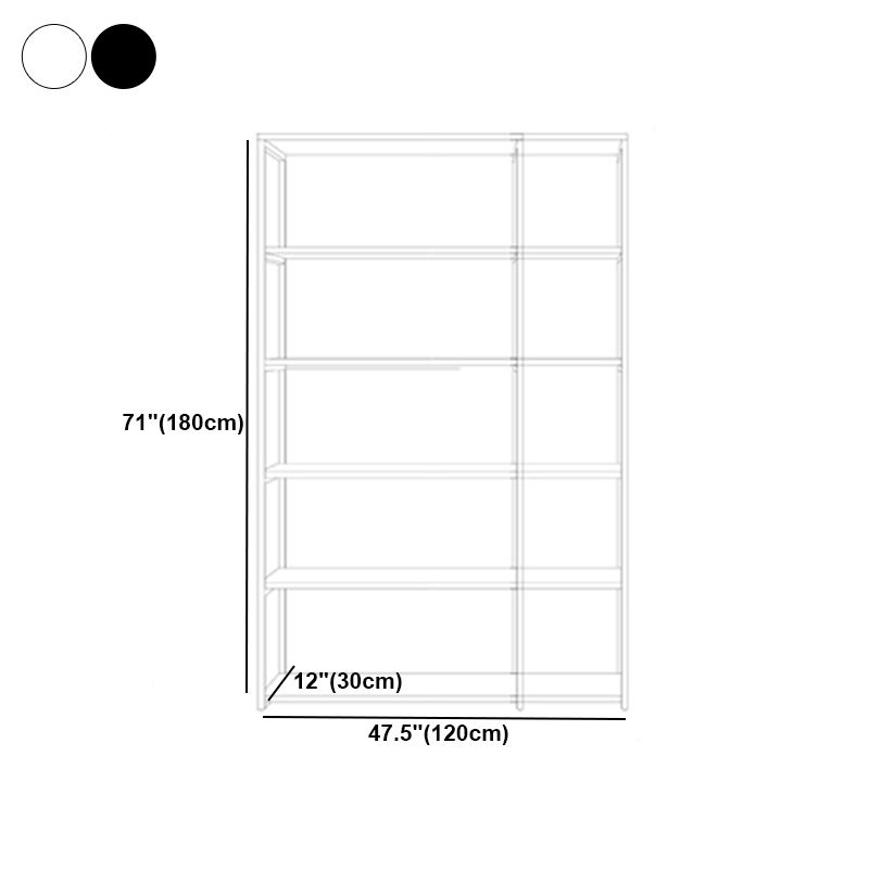 Open Back Bookshelf Contemporary Style Bookcase for Office Study Room
