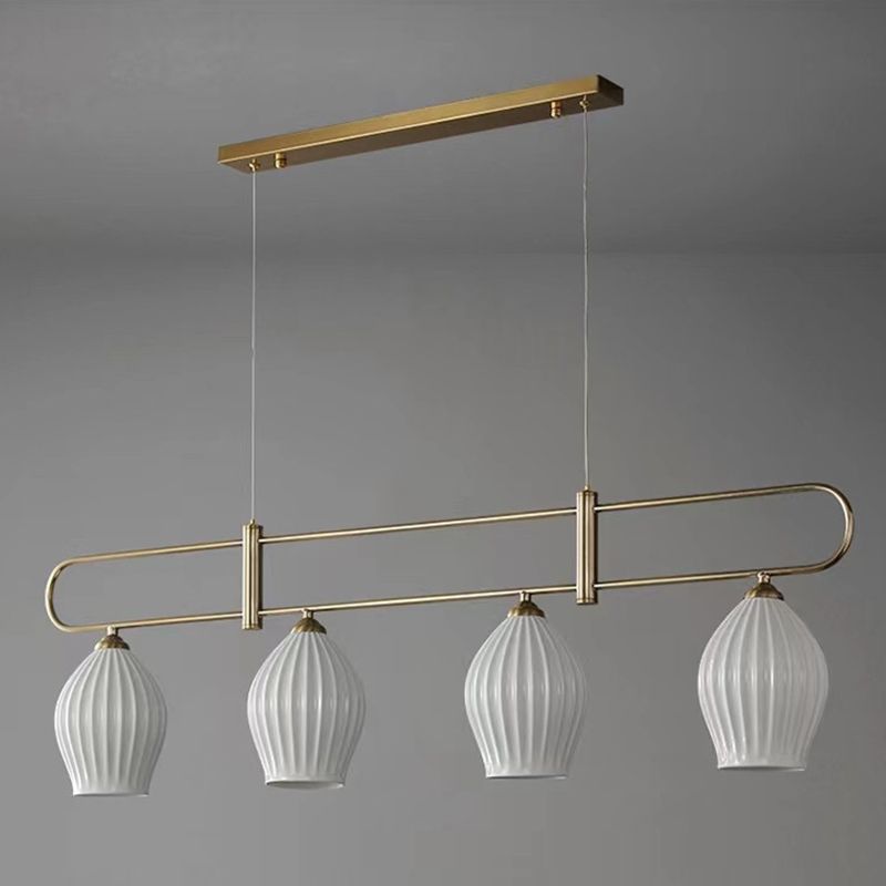 Drum Shape Metal Island Pendants Modern Style Multi Lights Island Pendant Lights