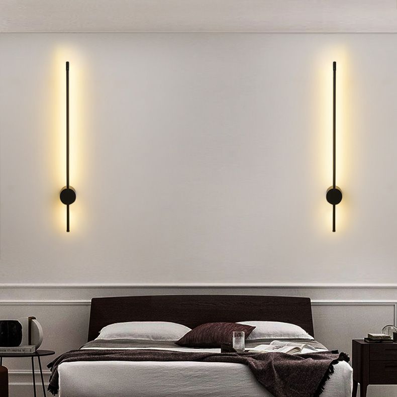 Iluminación de apliques de pared lineal de metal de estilo moderno de pared LED montada en pared
