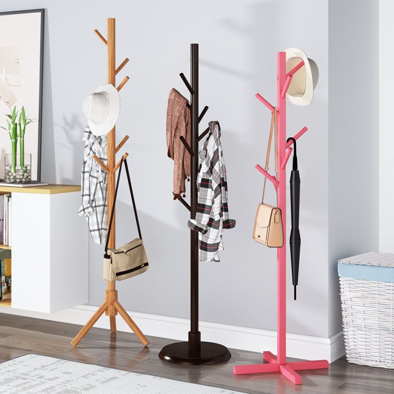 Modern Coat Hangers Free Standing Wooden Coat Rack with Coat Hooks