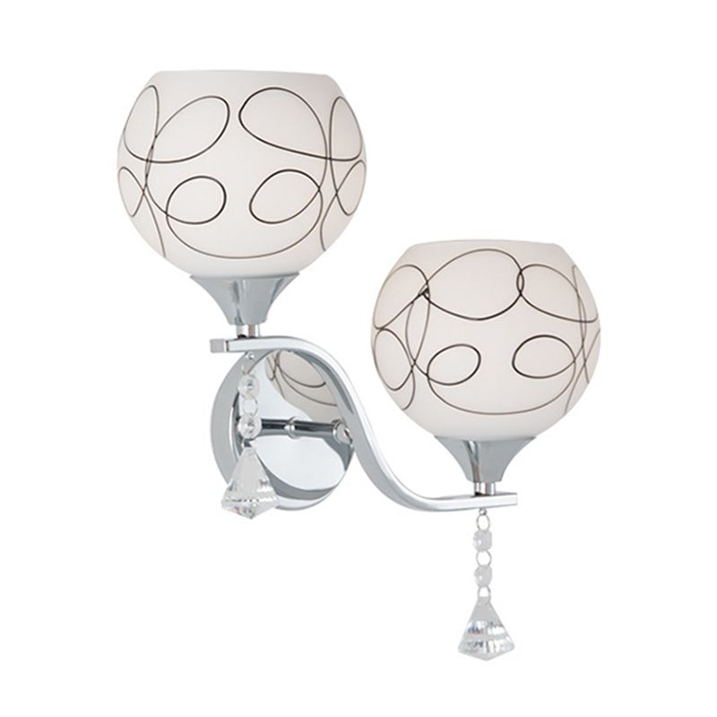 Modernist Wall Sconce Silver Wall Light Fixture for Living Room