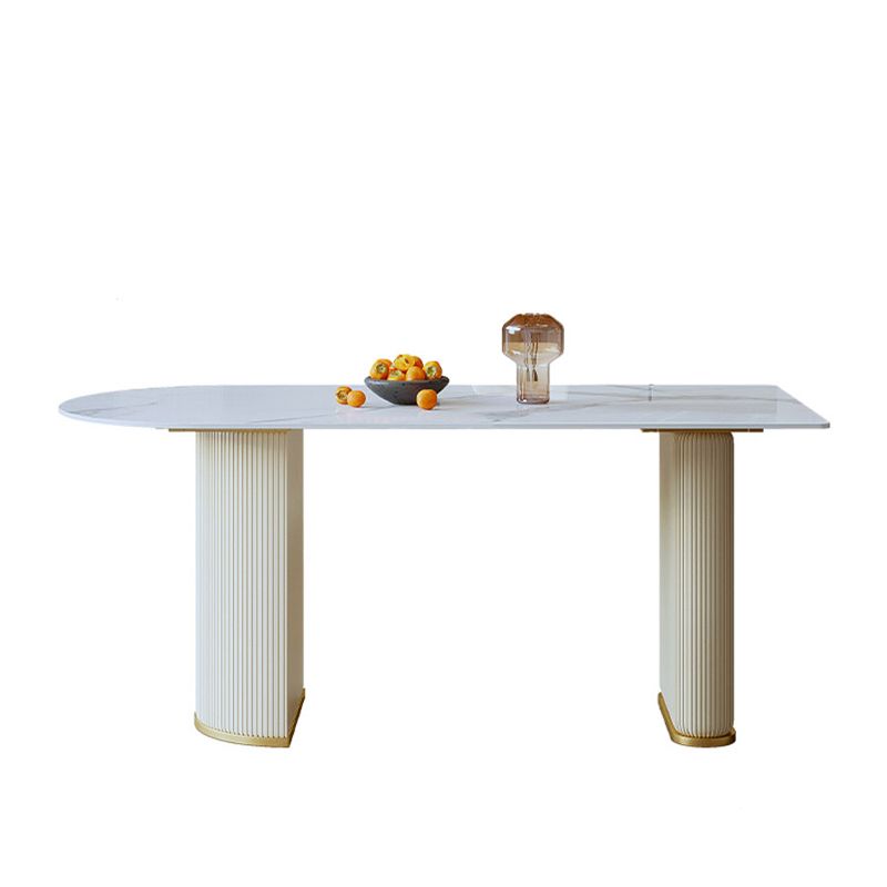 Glam 1/3/5 Pieces Dining Set Rectangle Stone Dining Table for Dining Room