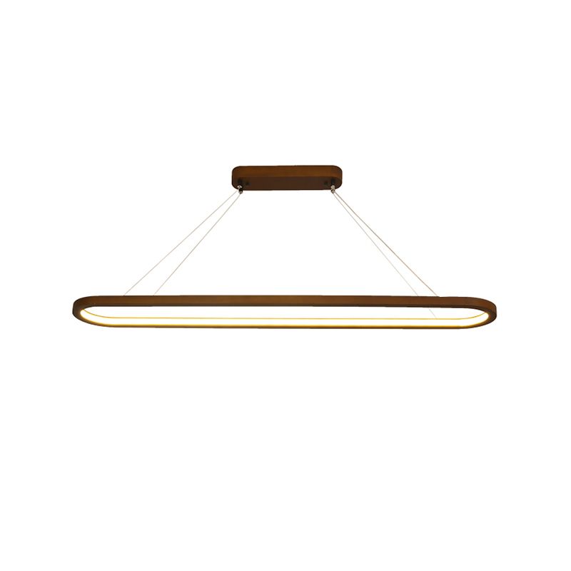 Contemporary Wood Kitchen Pendant Light Oval 1 Light Ceiling Pendant Light