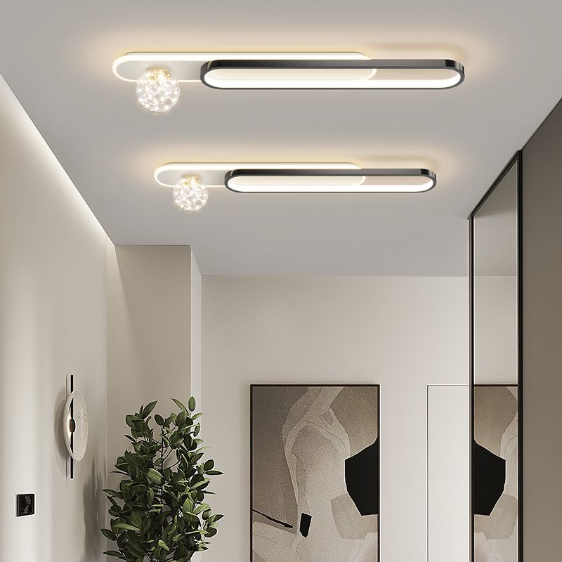 Plafonnier LED en métal oblong de Style nordique, luminaire de plafond pour chambre à coucher