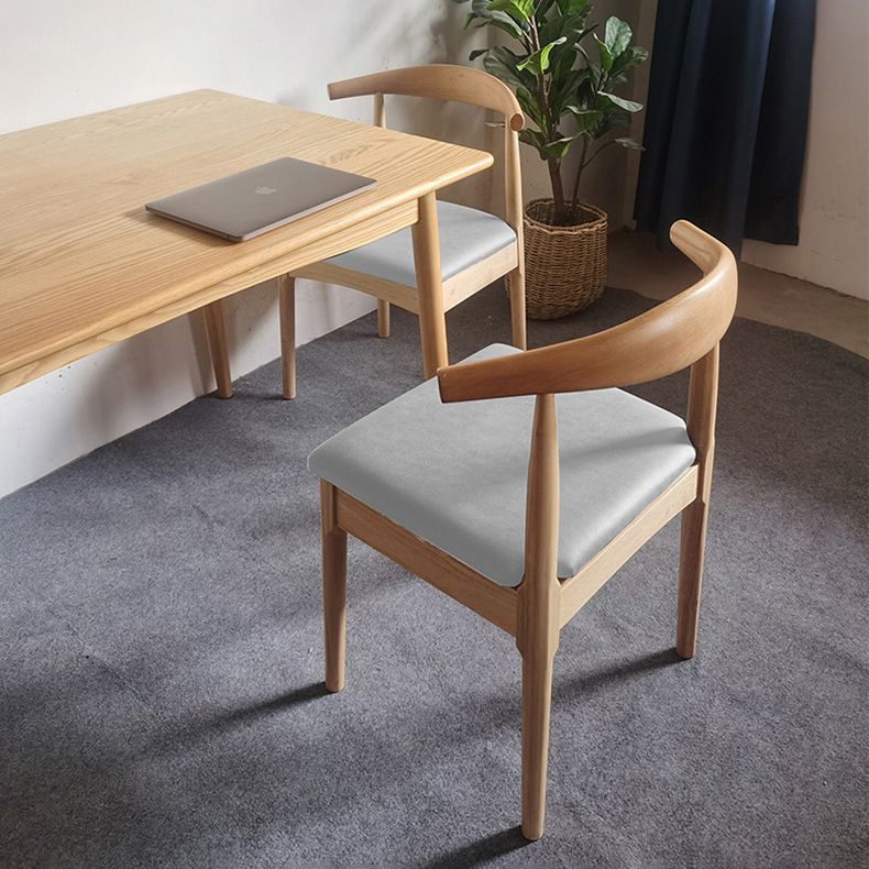Scandinavian Dining Chair 17'' Wide Wood Dining Side Chair with Open Back for Home Use