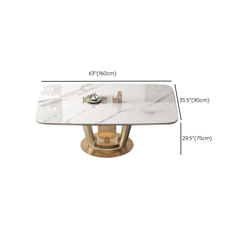 Glossy White Stone Dining Table Set for Home 1/5 Pieces Modern Dinette Set