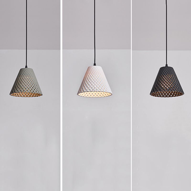 1 Licht ausgehöhlte Suspensionsbeleuchtung Nordisches Kunstzement-Anhänger Licht für Wohnzimmer