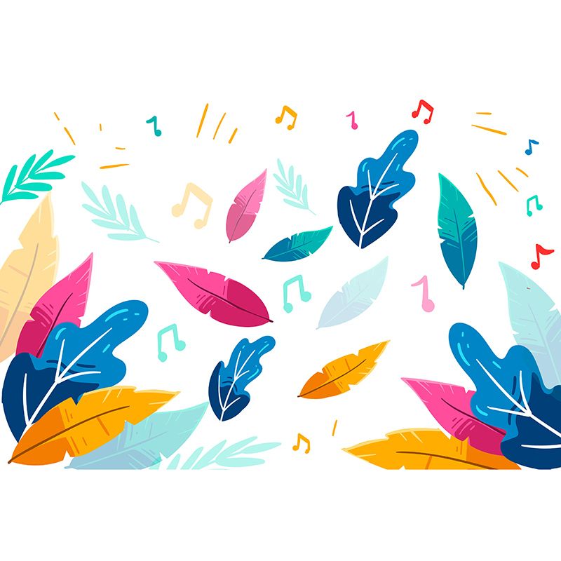 Tropical Plants Wall Mural Tropical Style Mildew Resistant for Decoration