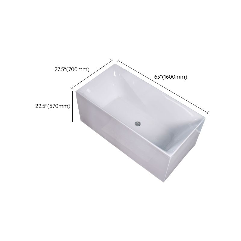 Soaking Freestanding Bath Tub Modern Style Acrylic Bathroom Bathtub