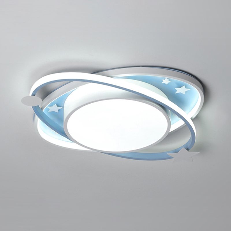 Planet Flush Mount Ceiling Light Contemporary Acrylic Ceiling Mount Light Fixture for Bedroom