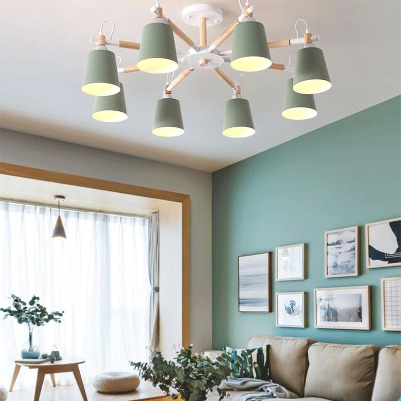 Gearceerde hangende kroonluchter simplistische metalen hanglampverlichting voor woonkamer