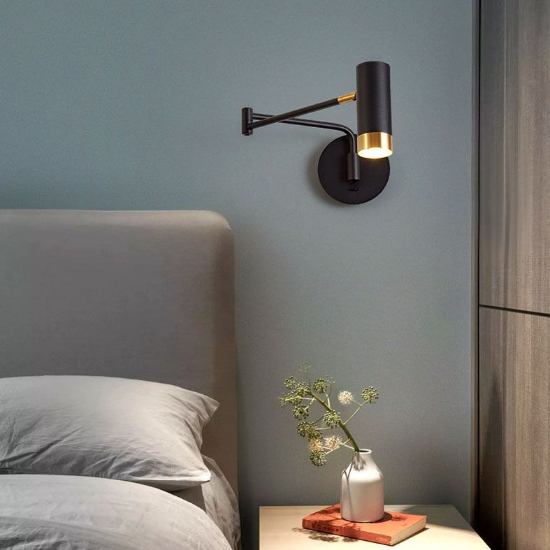 Aluminum Minimalism Wall Light Sconces Swing Arm Wall Mounted Light for Bedroom