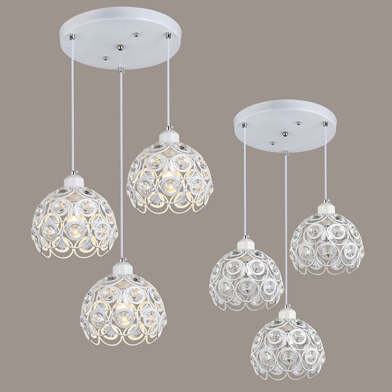 Nordic Style Pendant Lamp Global Suspension Lighting with Crystal Shade