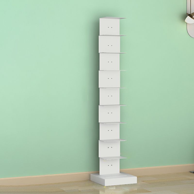 Modern Steel Bookcase, White, Geometric Bookshelf for Any Room