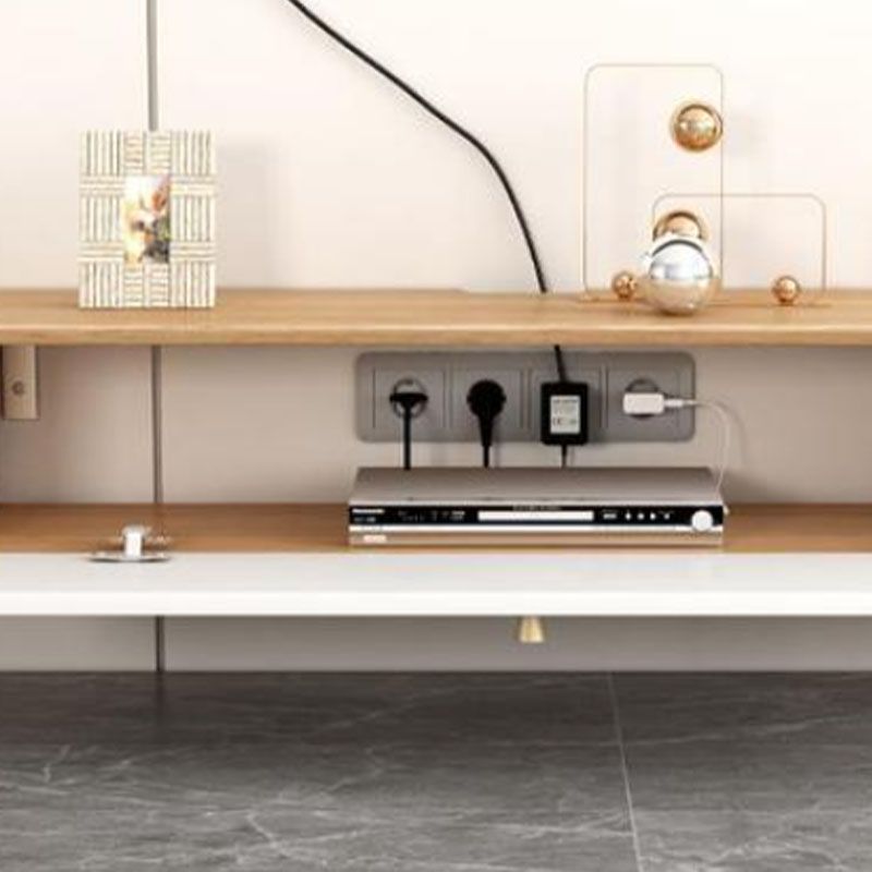 Wooden TV Media Stand Contemporary Media Console with 2 Drawers