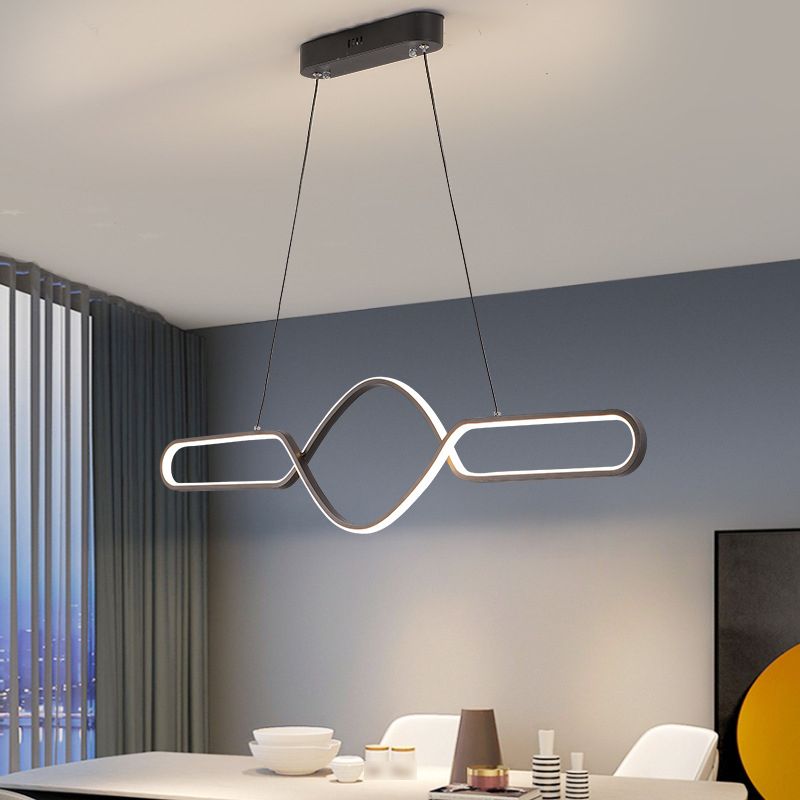 Linear Shape Island Pendant Contemporary Style Metal 1 Light Pendant Lighting Fixture