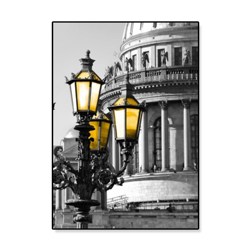 Cathedral Scene Wrapped Canvas Modern Famous Architecture Wall Decor in Pastel Color