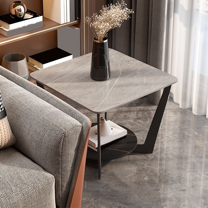 Slate Cross Legs Corner Table Modern Square Sofa Side End Table