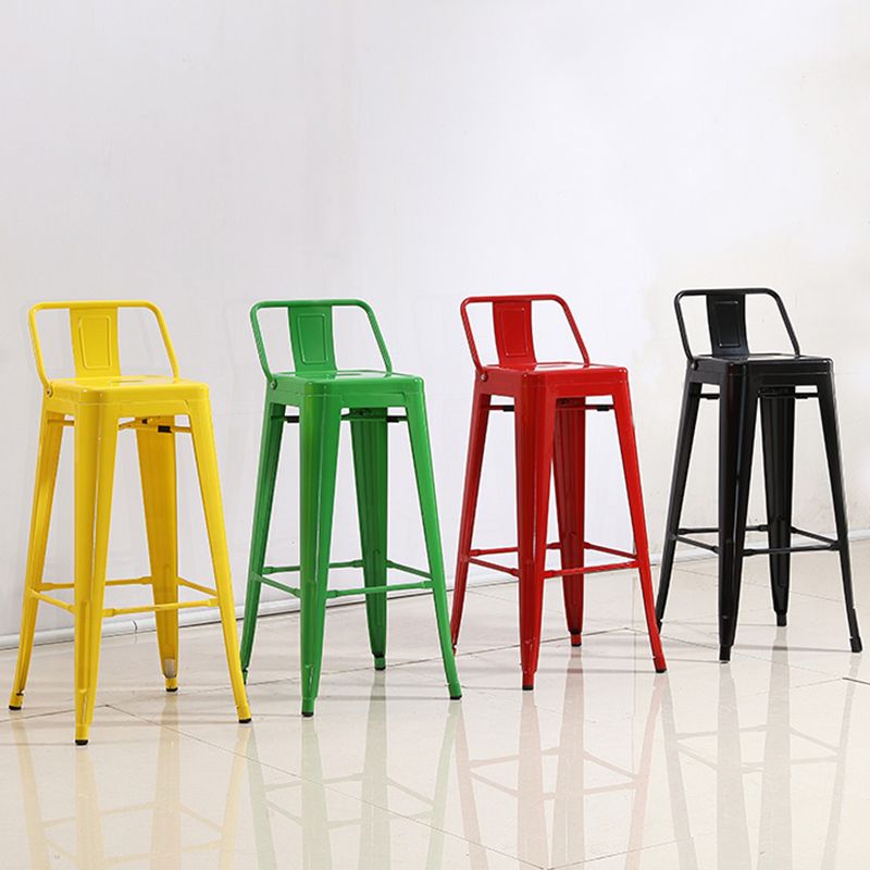 Industrial Low Back Counter Stool Metal Counter Height Stools