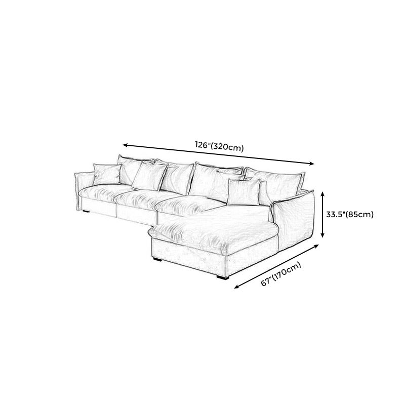 Contemporary Removable Cushions Sectionals 33.46"High Straight Arm Sofa,Beige