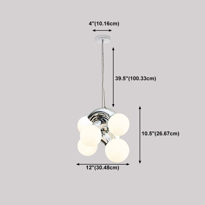 Multi Lights Chandelier Lighting Fixture Modern Chandelier Pendant Light with Glass Shade