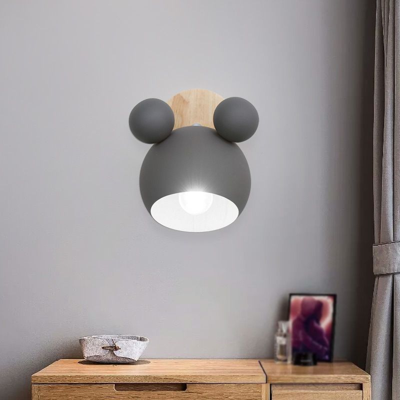 Metal Half Round Wall Mounted Lamps Modern Style 1 Light Wall Mount Lighting