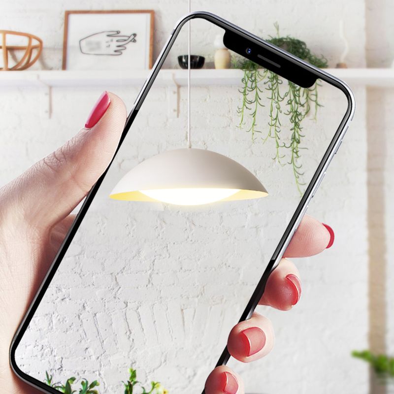 Nordic Dome Pendant Light Metal Single Light Hanging Pendant for Bedroom