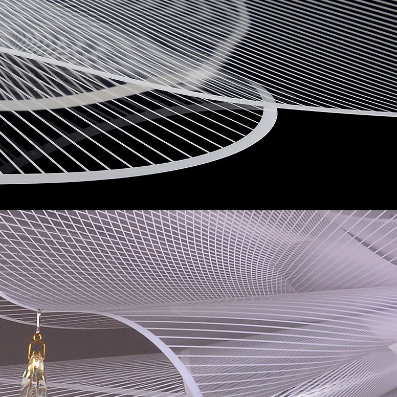 Luz de colgante colgante sombreado de estilo acrílico Led acrílico Luz colgante de luz en blanco