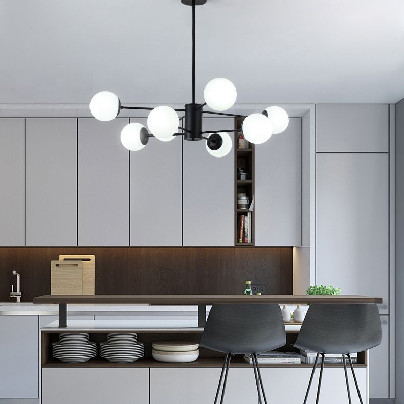 Candelera de globo contemporánea Luz de colgante de vidrio liviano Luz de colgante de vidrio para sala de estar